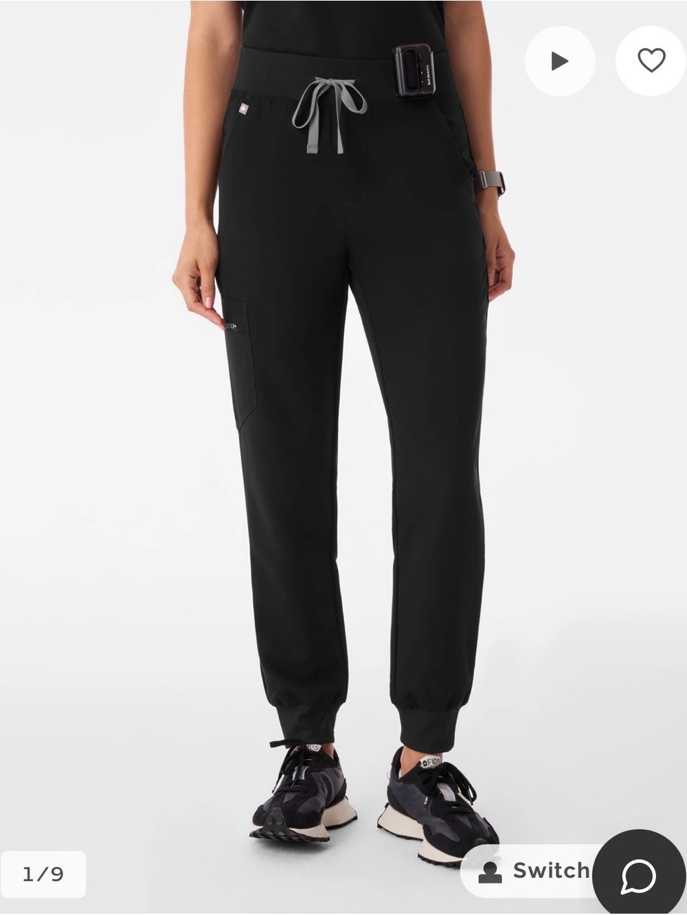 Figs Black Jogger Scrub Pants